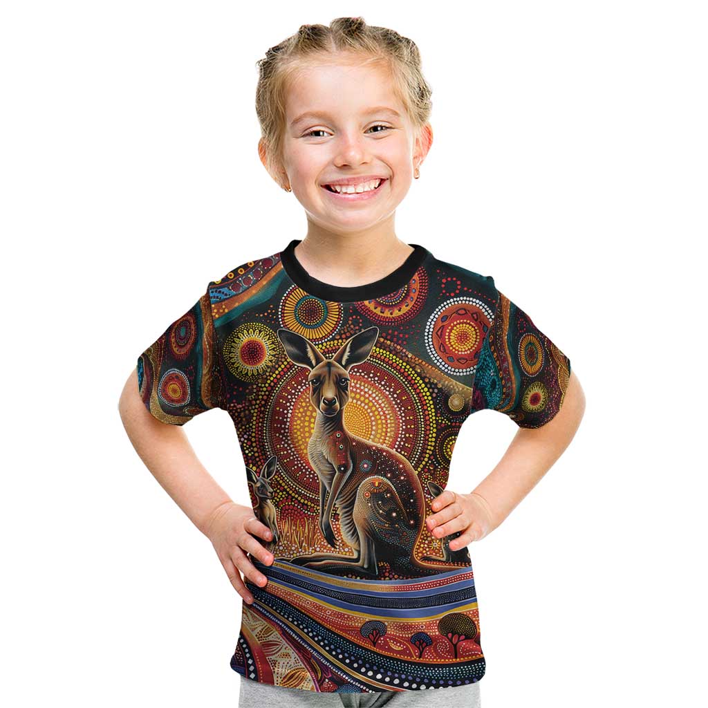 Australian Aboriginal Art Kangaroo Kid T Shirt Our Children Our Future Aboriginal Dot Painting