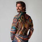 Australian Aboriginal Art Kangaroo Long Sleeve Polo Shirt Our Children Our Future Aboriginal Dot Painting