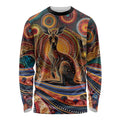 Australian Aboriginal Art Kangaroo Long Sleeve Shirt Our Children Our Future Aboriginal Dot Painting