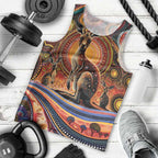 Australian Aboriginal Art Kangaroo Men Tank Top Our Children Our Future Aboriginal Dot Painting