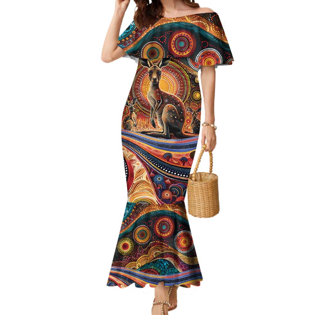 Australian Aboriginal Art Kangaroo Mermaid Dress Our Children Our Future Aboriginal Dot Painting