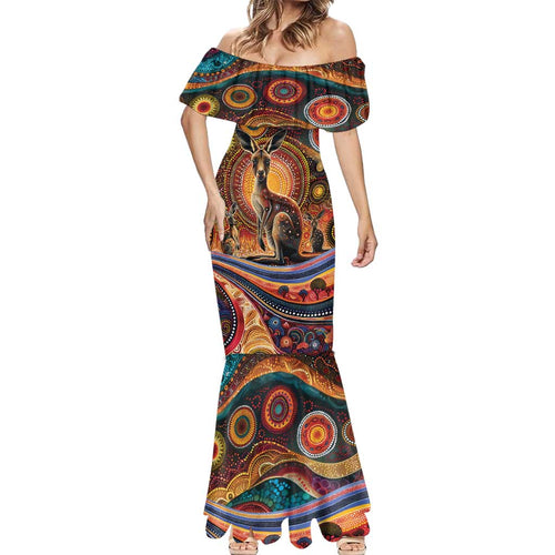 Australian Aboriginal Art Kangaroo Mermaid Dress Our Children Our Future Aboriginal Dot Painting