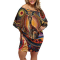 Australian Aboriginal Art Kangaroo Off Shoulder Short Dress Our Children Our Future Aboriginal Dot Painting