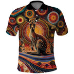 Australian Aboriginal Art Kangaroo Polo Shirt Our Children Our Future Aboriginal Dot Painting