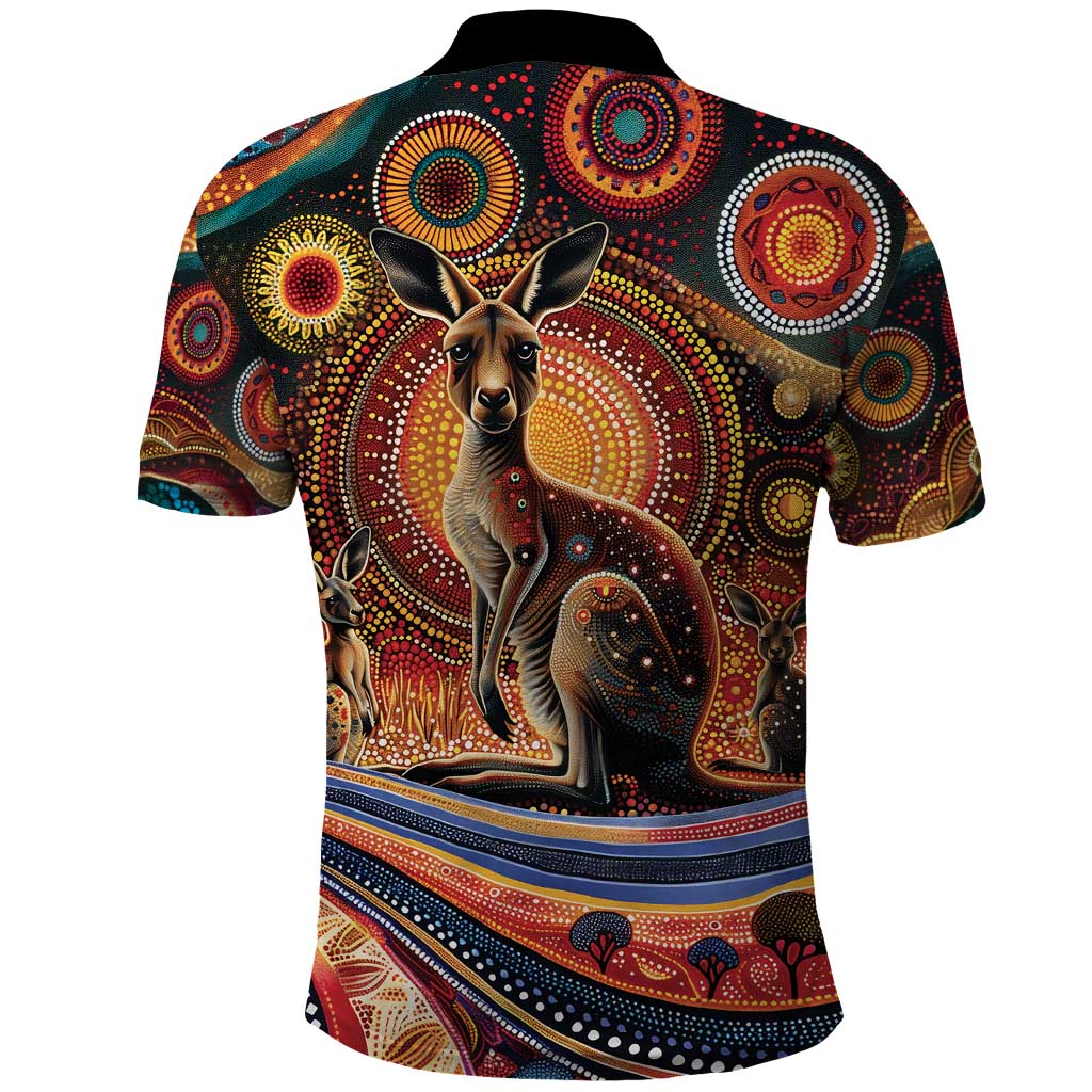 Australian Aboriginal Art Kangaroo Polo Shirt Our Children Our Future Aboriginal Dot Painting