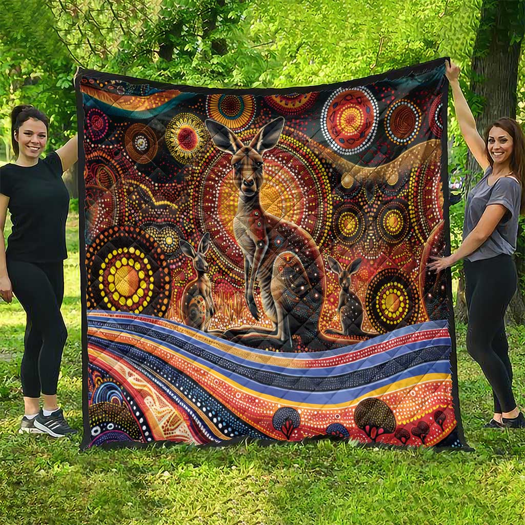 Australian Aboriginal Art Kangaroo Quilt Our Children Our Future Aboriginal Dot Painting