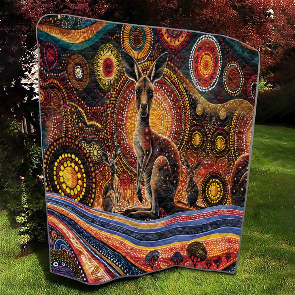 Australian Aboriginal Art Kangaroo Quilt Our Children Our Future Aboriginal Dot Painting