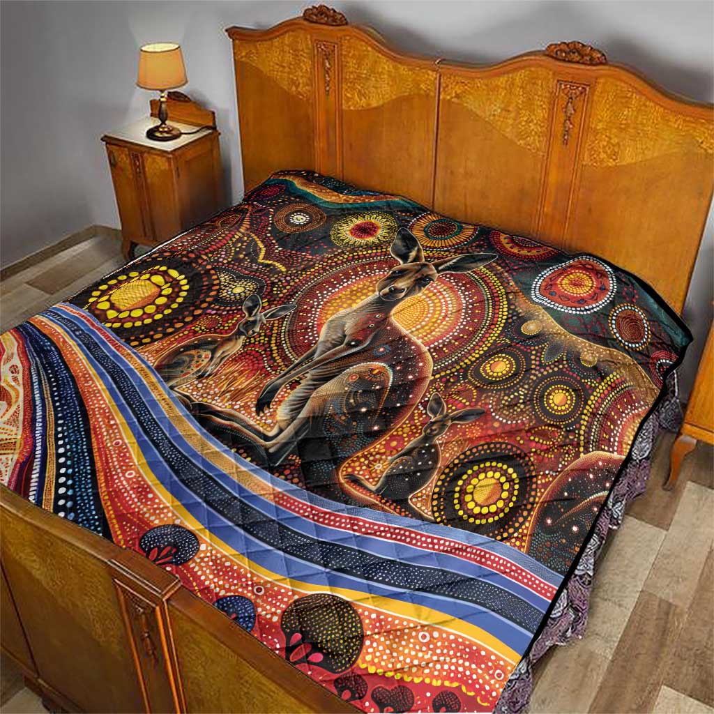 Australian Aboriginal Art Kangaroo Quilt Our Children Our Future Aboriginal Dot Painting