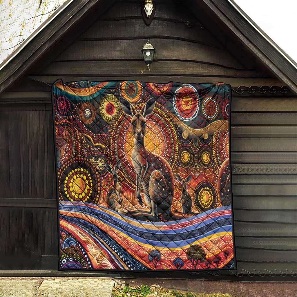 Australian Aboriginal Art Kangaroo Quilt Our Children Our Future Aboriginal Dot Painting