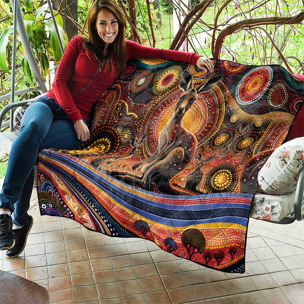 Australian Aboriginal Art Kangaroo Quilt Our Children Our Future Aboriginal Dot Painting