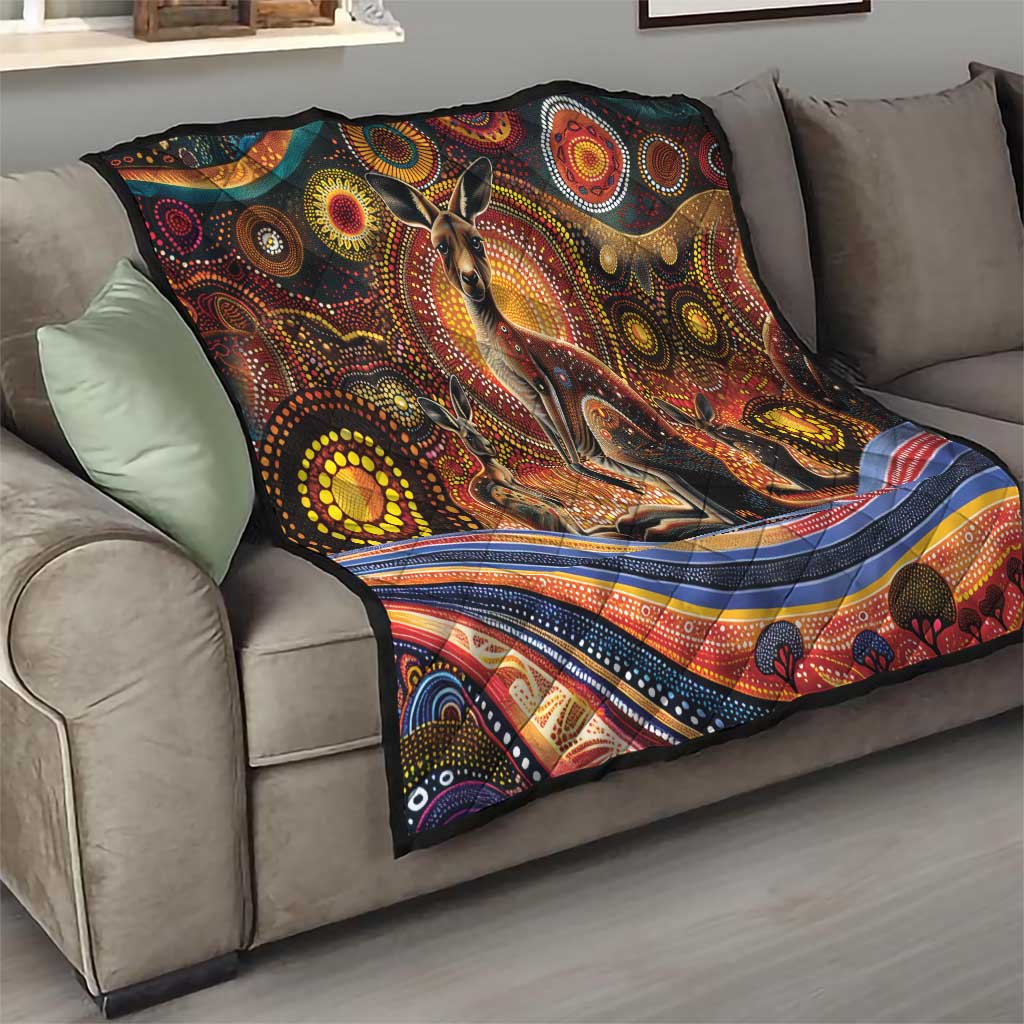 Australian Aboriginal Art Kangaroo Quilt Our Children Our Future Aboriginal Dot Painting