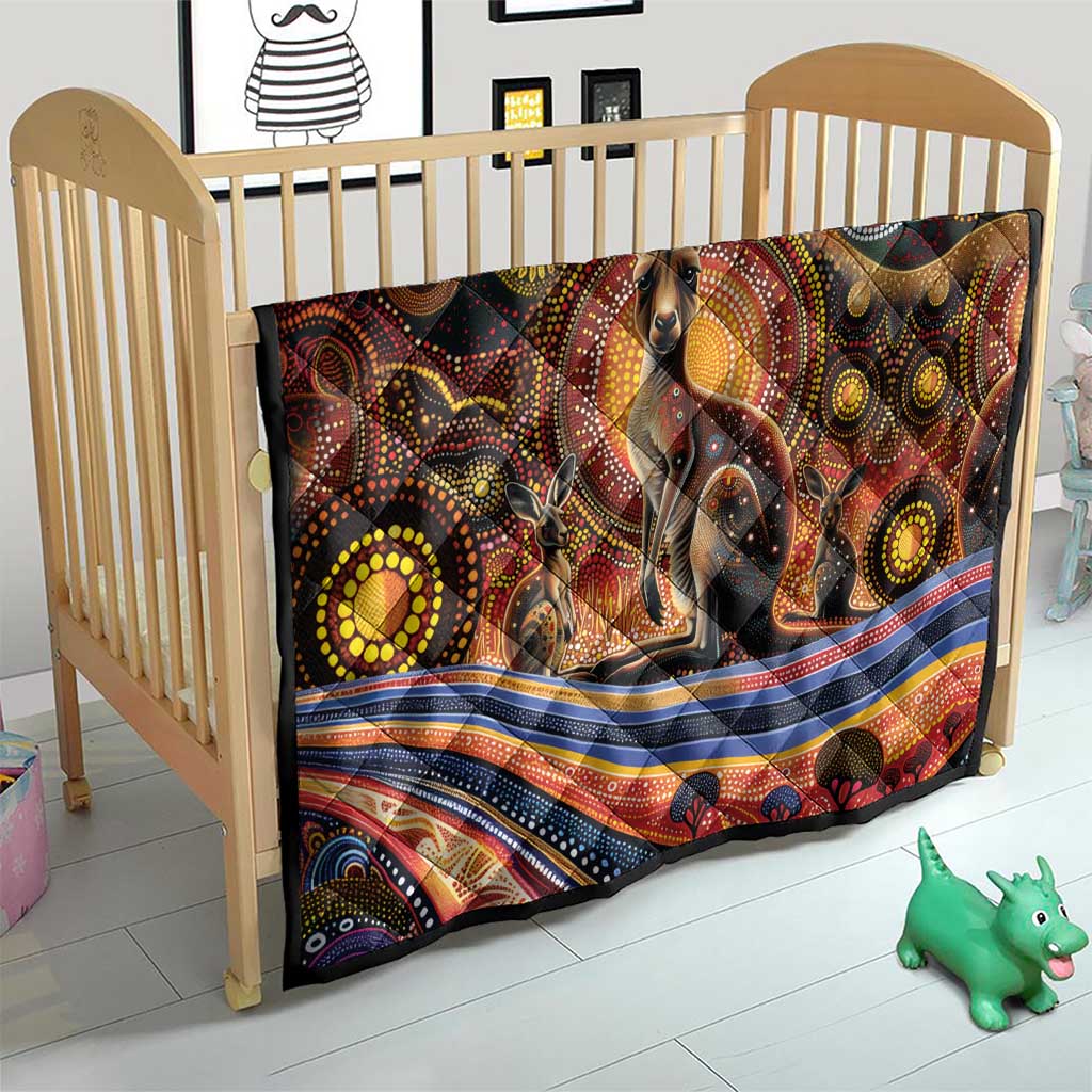 Australian Aboriginal Art Kangaroo Quilt Our Children Our Future Aboriginal Dot Painting