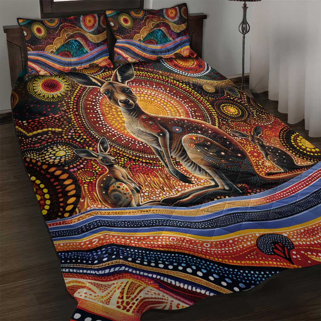 Australian Aboriginal Art Kangaroo Quilt Bed Set Our Children Our Future Aboriginal Dot Painting