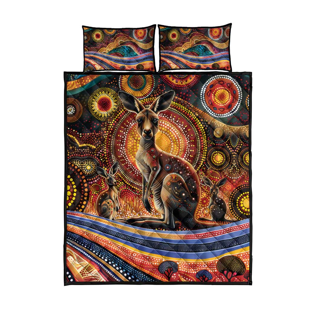 Australian Aboriginal Art Kangaroo Quilt Bed Set Our Children Our Future Aboriginal Dot Painting
