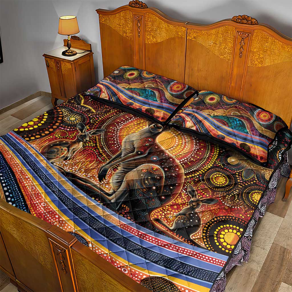 Australian Aboriginal Art Kangaroo Quilt Bed Set Our Children Our Future Aboriginal Dot Painting