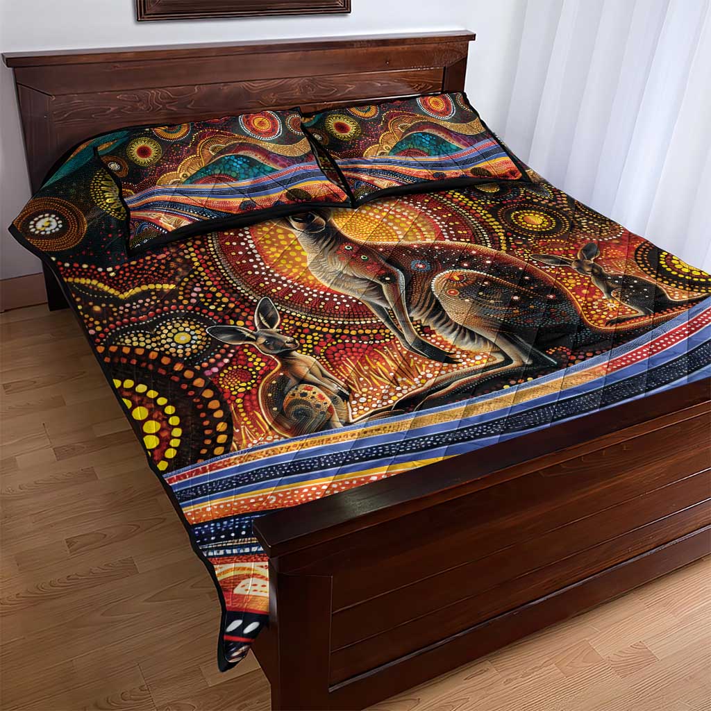 Australian Aboriginal Art Kangaroo Quilt Bed Set Our Children Our Future Aboriginal Dot Painting