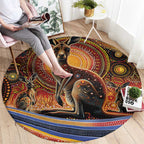 Australian Aboriginal Art Kangaroo Round Carpet Our Children Our Future Aboriginal Dot Painting