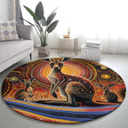 Australian Aboriginal Art Kangaroo Round Carpet Our Children Our Future Aboriginal Dot Painting