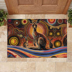 Australian Aboriginal Art Kangaroo Rubber Doormat Our Children Our Future Aboriginal Dot Painting