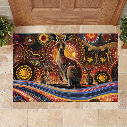 Australian Aboriginal Art Kangaroo Rubber Doormat Our Children Our Future Aboriginal Dot Painting