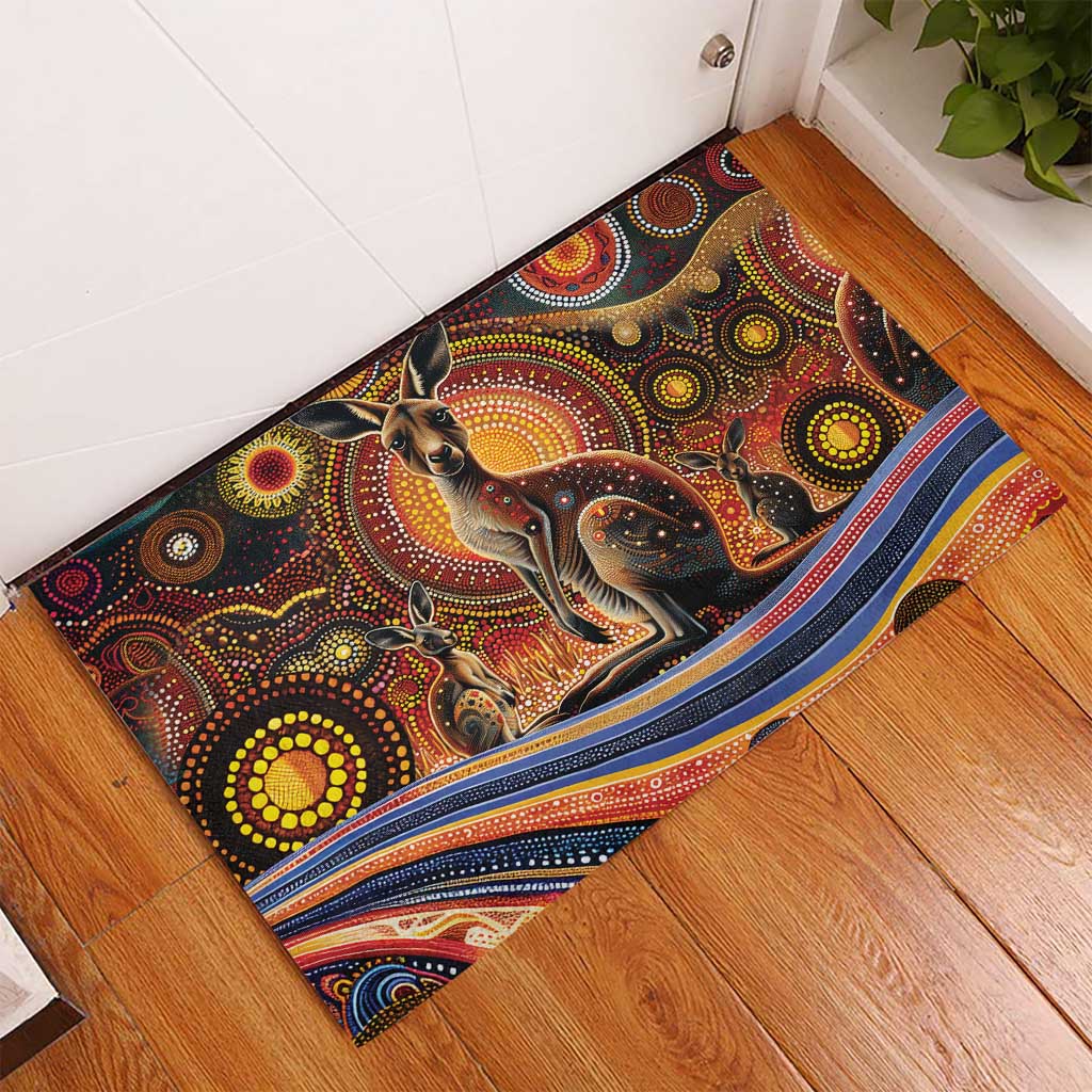 Australian Aboriginal Art Kangaroo Rubber Doormat Our Children Our Future Aboriginal Dot Painting