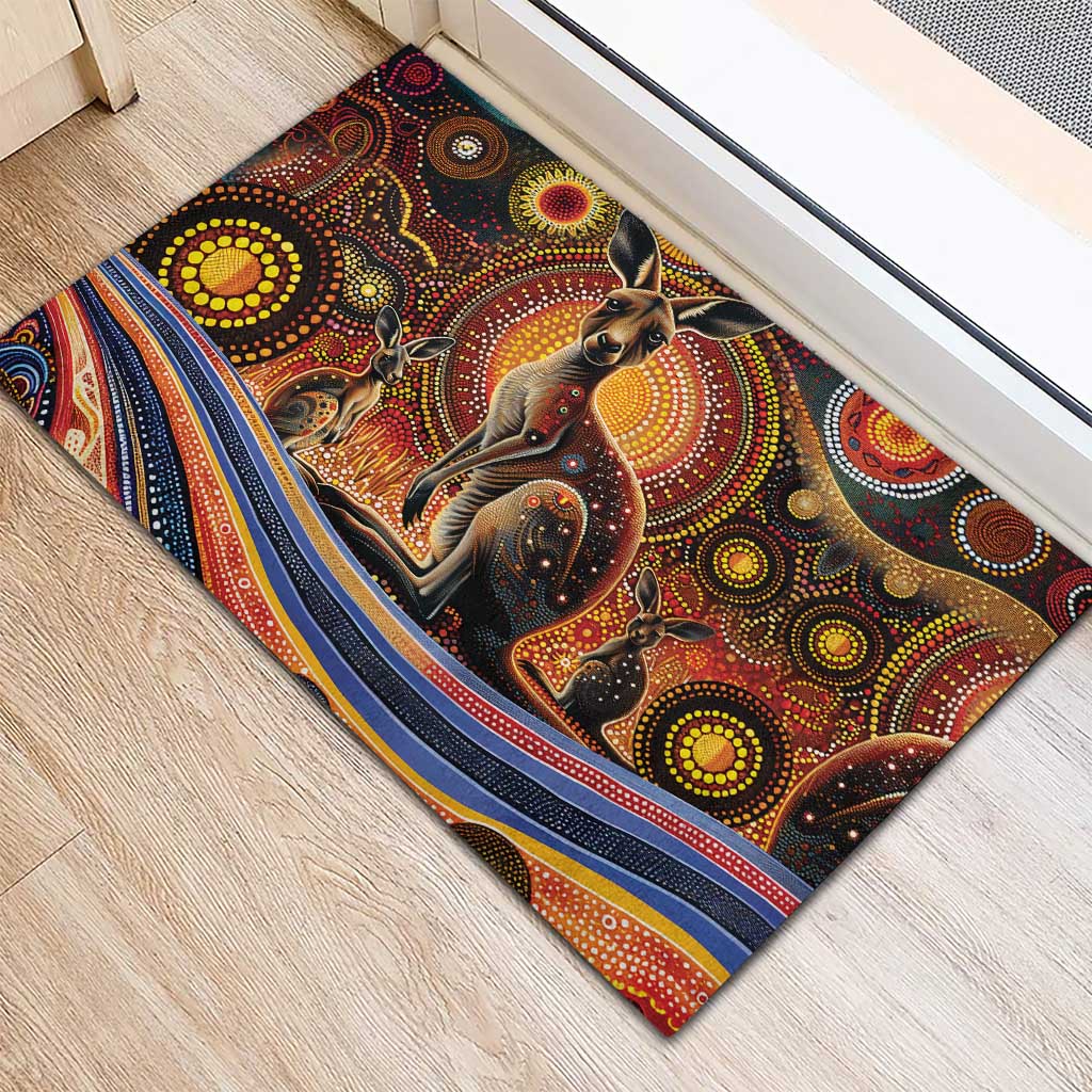 Australian Aboriginal Art Kangaroo Rubber Doormat Our Children Our Future Aboriginal Dot Painting