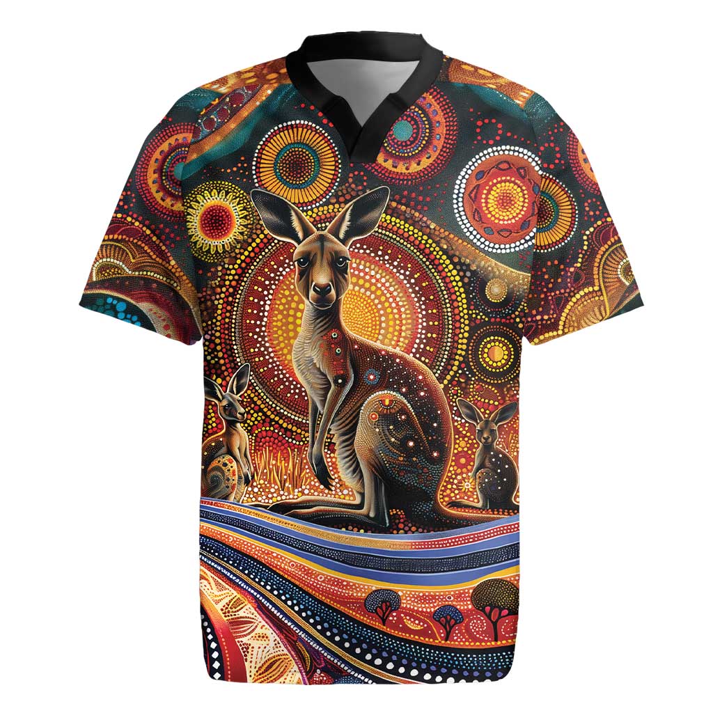 Australian Aboriginal Art Kangaroo Rugby Jersey Our Children Our Future Aboriginal Dot Painting