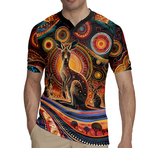 Australian Aboriginal Art Kangaroo Rugby Jersey Our Children Our Future Aboriginal Dot Painting