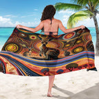 Australian Aboriginal Art Kangaroo Sarong Our Children Our Future Aboriginal Dot Painting