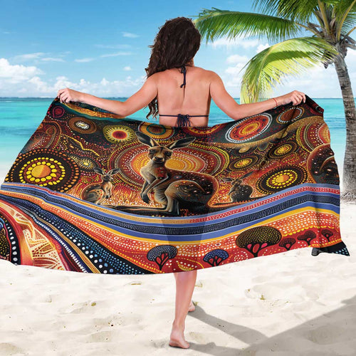 Australian Aboriginal Art Kangaroo Sarong Our Children Our Future Aboriginal Dot Painting