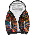 Australian Aboriginal Art Kangaroo Sherpa Hoodie Our Children Our Future Aboriginal Dot Painting