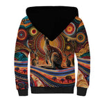 Australian Aboriginal Art Kangaroo Sherpa Hoodie Our Children Our Future Aboriginal Dot Painting