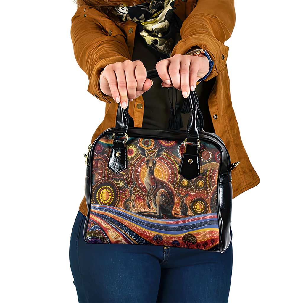 Australian Aboriginal Art Kangaroo Shoulder Handbag Our Children Our Future Aboriginal Dot Painting