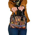 Australian Aboriginal Art Kangaroo Shoulder Handbag Our Children Our Future Aboriginal Dot Painting