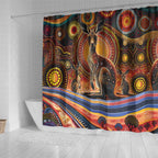 Australian Aboriginal Art Kangaroo Shower Curtain Our Children Our Future Aboriginal Dot Painting
