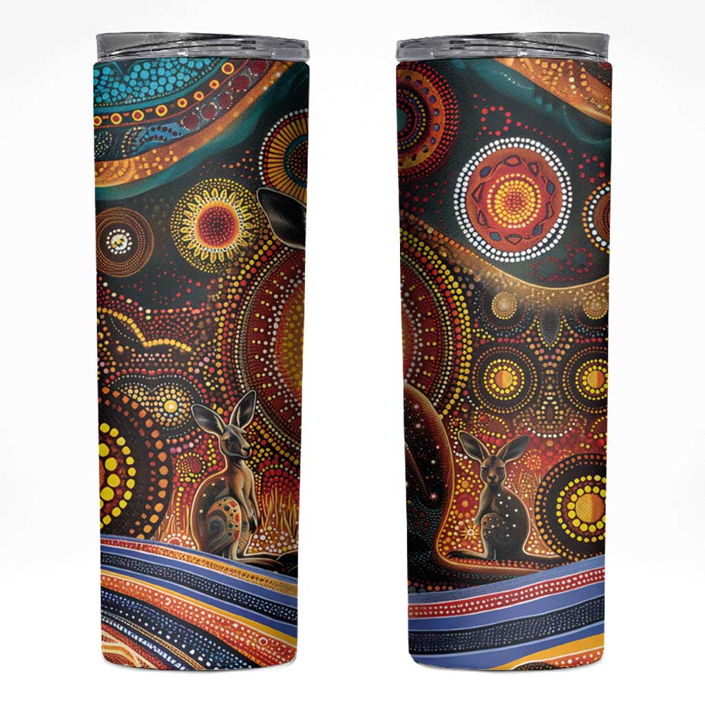 Australian Aboriginal Art Kangaroo Skinny Tumbler Our Children Our Future Aboriginal Dot Painting