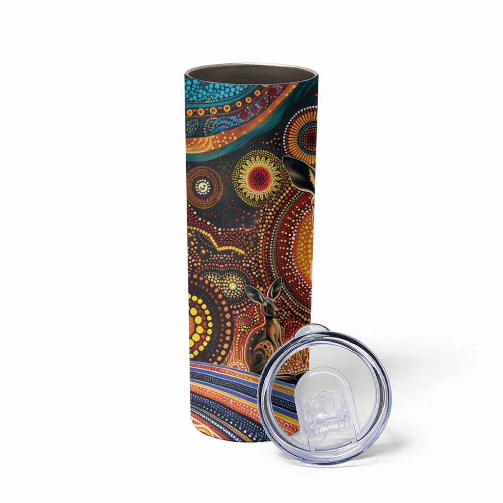 Australian Aboriginal Art Kangaroo Skinny Tumbler Our Children Our Future Aboriginal Dot Painting