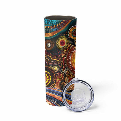 Australian Aboriginal Art Kangaroo Skinny Tumbler Our Children Our Future Aboriginal Dot Painting