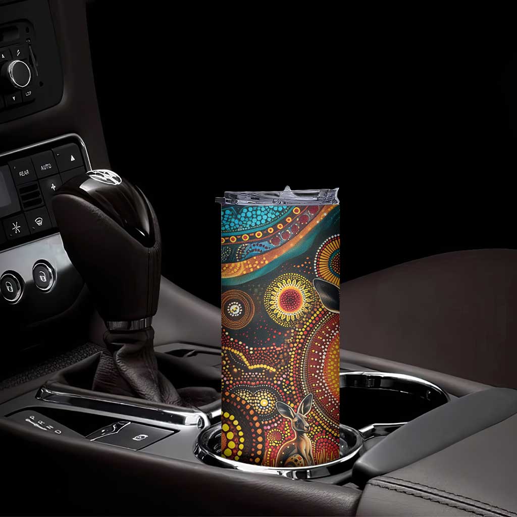 Australian Aboriginal Art Kangaroo Skinny Tumbler Our Children Our Future Aboriginal Dot Painting