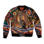 Australian Aboriginal Art Kangaroo Sleeve Zip Bomber Jacket Our Children Our Future Aboriginal Dot Painting