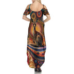 Australian Aboriginal Art Kangaroo Summer Maxi Dress Our Children Our Future Aboriginal Dot Painting