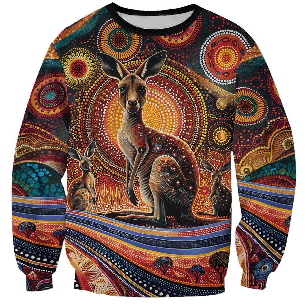 Australian Aboriginal Art Kangaroo Sweatshirt Our Children Our Future Aboriginal Dot Painting