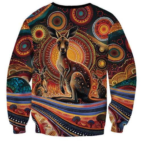 Australian Aboriginal Art Kangaroo Sweatshirt Our Children Our Future Aboriginal Dot Painting