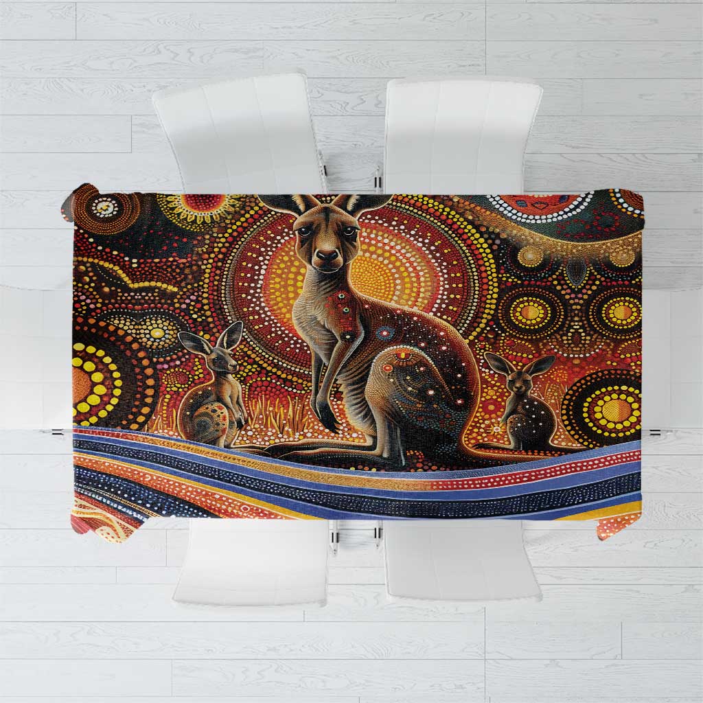 Australian Aboriginal Art Kangaroo Tablecloth Our Children Our Future Aboriginal Dot Painting