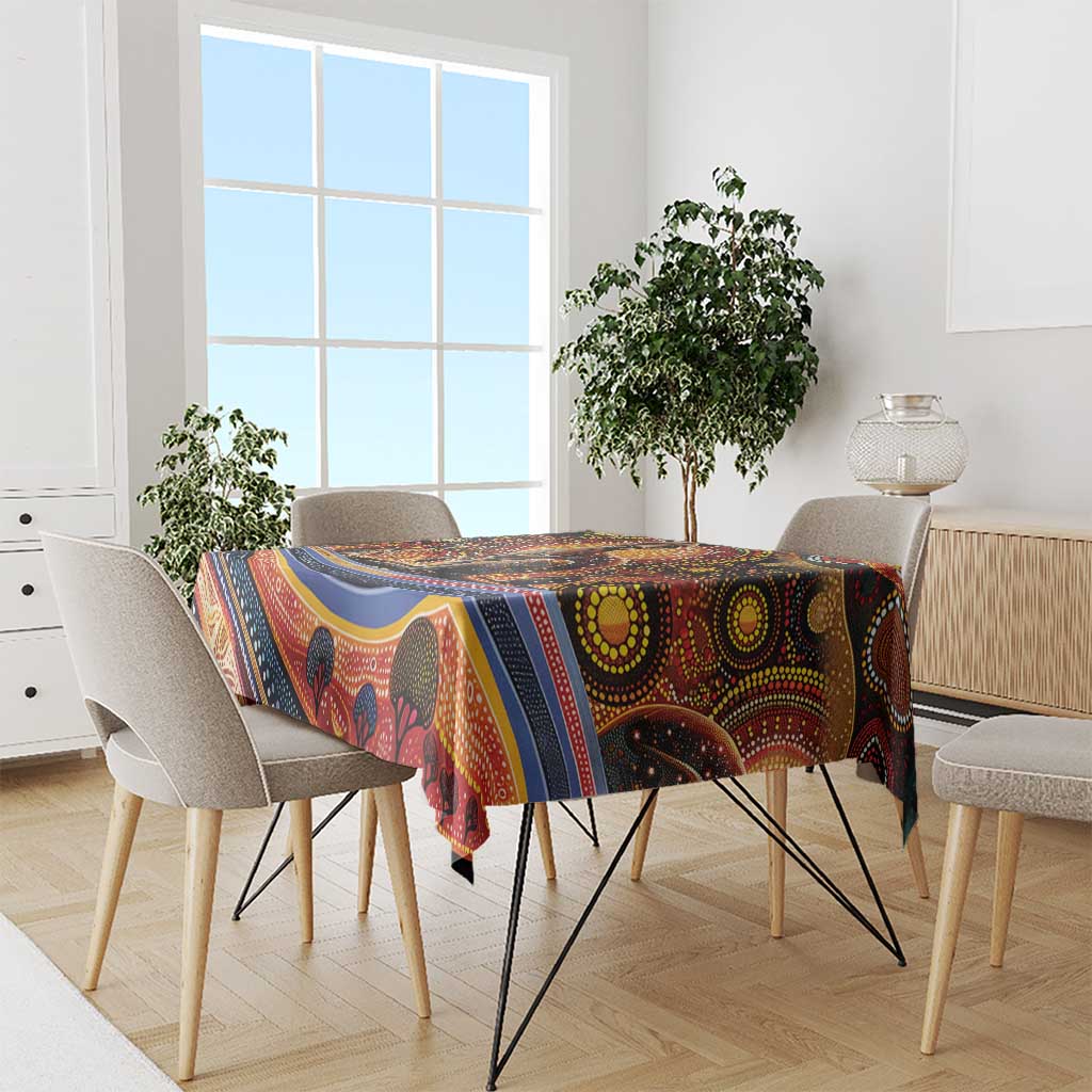 Australian Aboriginal Art Kangaroo Tablecloth Our Children Our Future Aboriginal Dot Painting