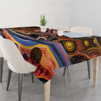 Australian Aboriginal Art Kangaroo Tablecloth Our Children Our Future Aboriginal Dot Painting