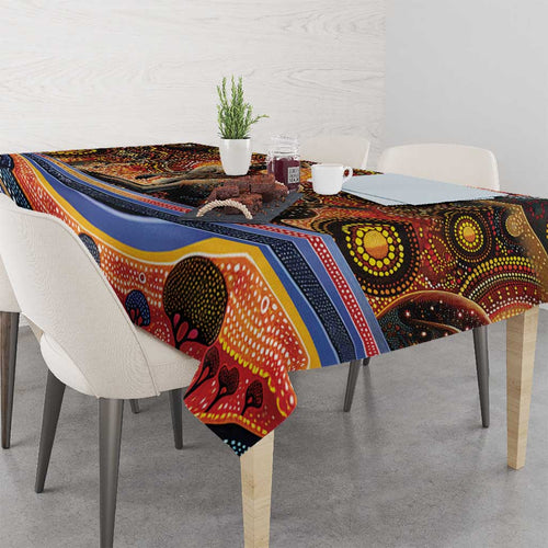 Australian Aboriginal Art Kangaroo Tablecloth Our Children Our Future Aboriginal Dot Painting