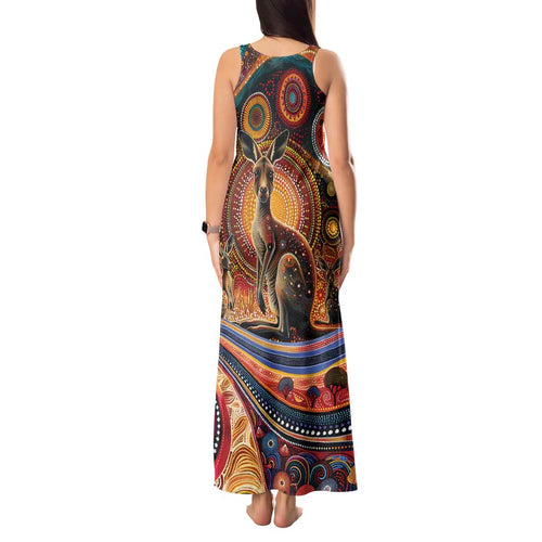 Australian Aboriginal Art Kangaroo Tank Maxi Dress Our Children Our Future Aboriginal Dot Painting