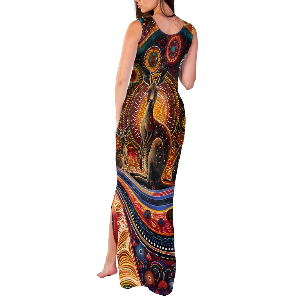 Australian Aboriginal Art Kangaroo Tank Maxi Dress Our Children Our Future Aboriginal Dot Painting