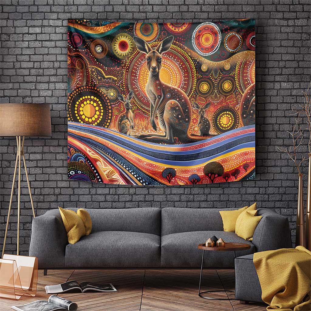Australian Aboriginal Art Kangaroo Tapestry Our Children Our Future Aboriginal Dot Painting